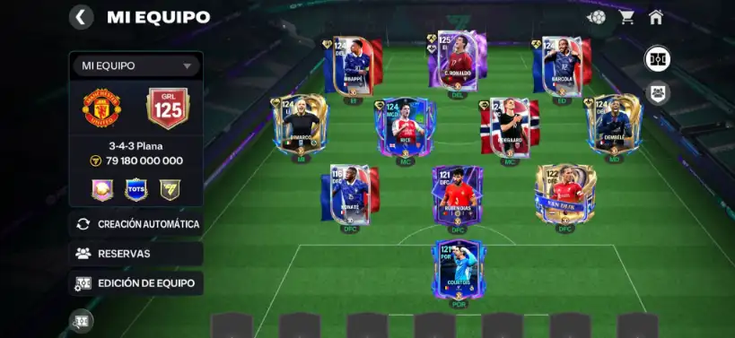 Configuracion de como es la formacion 3-4-3 este es la configuracion que uso
