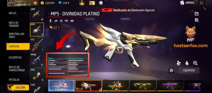 Evidencia del atributo más recomendable para la MP5 es Daño